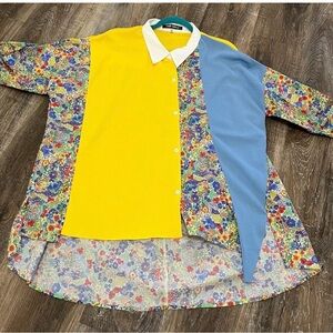 New Gabby Isabella Contemporary Colorblock Blouse XL Relaxed Fit Versatility